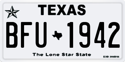 TX license plate BFU1942