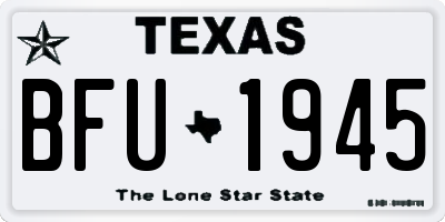 TX license plate BFU1945