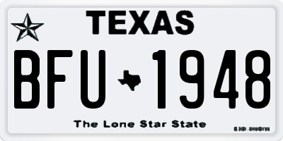 TX license plate BFU1948