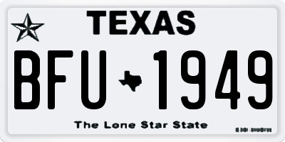 TX license plate BFU1949