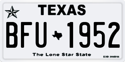 TX license plate BFU1952