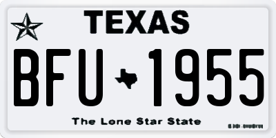 TX license plate BFU1955