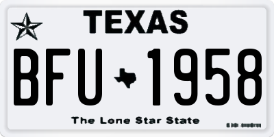 TX license plate BFU1958