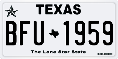TX license plate BFU1959