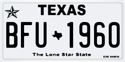 TX license plate BFU1960