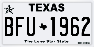 TX license plate BFU1962