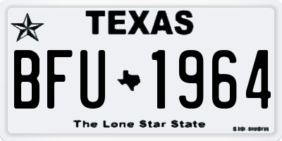 TX license plate BFU1964