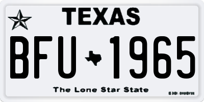 TX license plate BFU1965