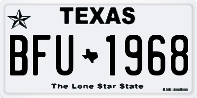 TX license plate BFU1968