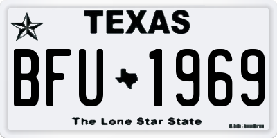 TX license plate BFU1969