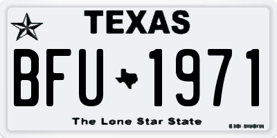 TX license plate BFU1971