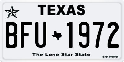 TX license plate BFU1972