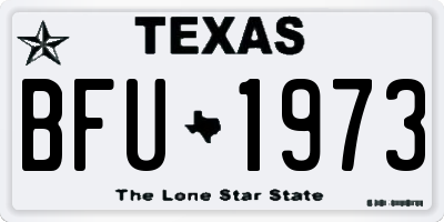 TX license plate BFU1973