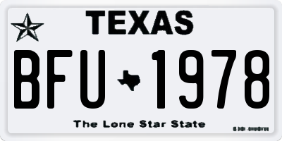 TX license plate BFU1978