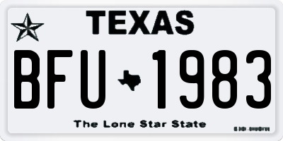 TX license plate BFU1983