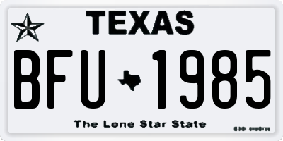 TX license plate BFU1985