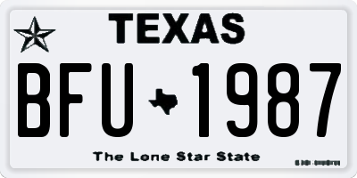 TX license plate BFU1987