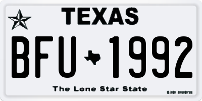 TX license plate BFU1992