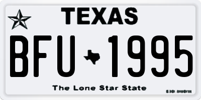 TX license plate BFU1995