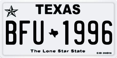 TX license plate BFU1996