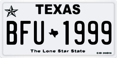 TX license plate BFU1999
