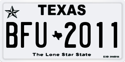 TX license plate BFU2011