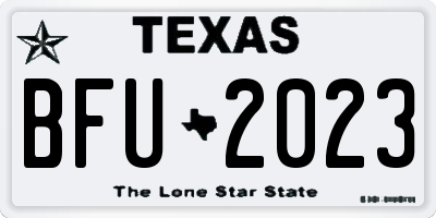 TX license plate BFU2023