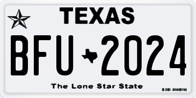 TX license plate BFU2024