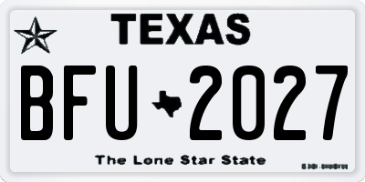 TX license plate BFU2027