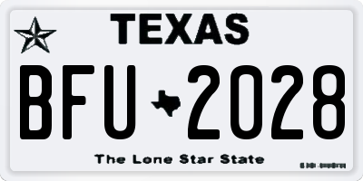 TX license plate BFU2028