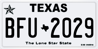 TX license plate BFU2029