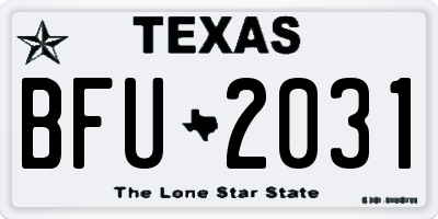 TX license plate BFU2031