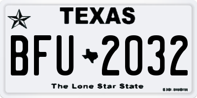 TX license plate BFU2032
