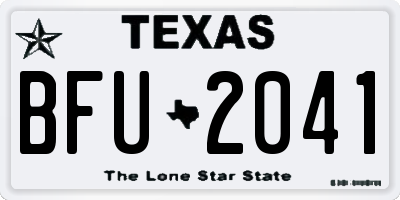 TX license plate BFU2041