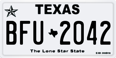 TX license plate BFU2042