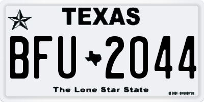 TX license plate BFU2044