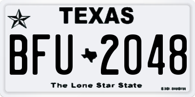 TX license plate BFU2048
