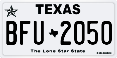 TX license plate BFU2050