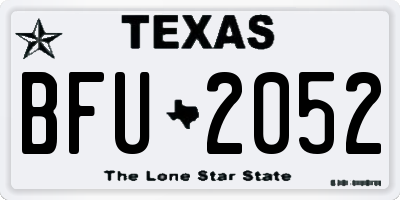TX license plate BFU2052