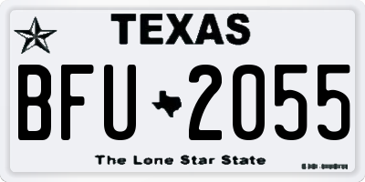 TX license plate BFU2055