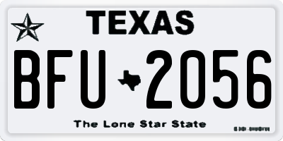 TX license plate BFU2056