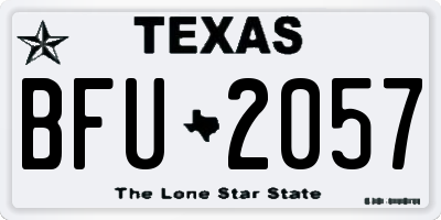 TX license plate BFU2057