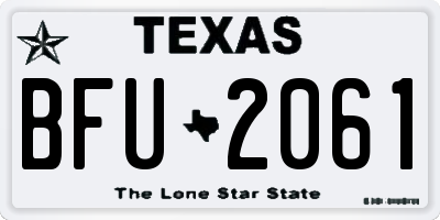 TX license plate BFU2061