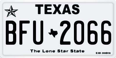 TX license plate BFU2066