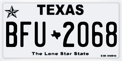 TX license plate BFU2068