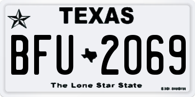 TX license plate BFU2069