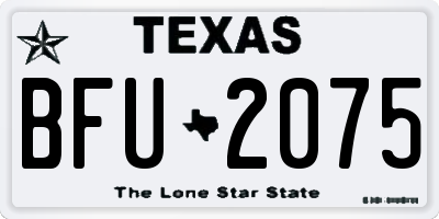 TX license plate BFU2075