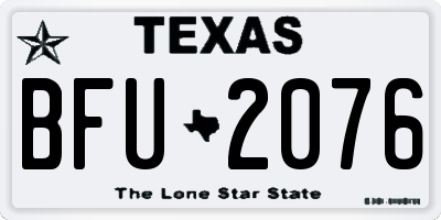 TX license plate BFU2076