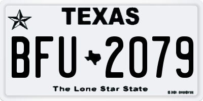TX license plate BFU2079