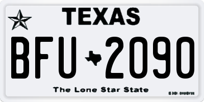 TX license plate BFU2090